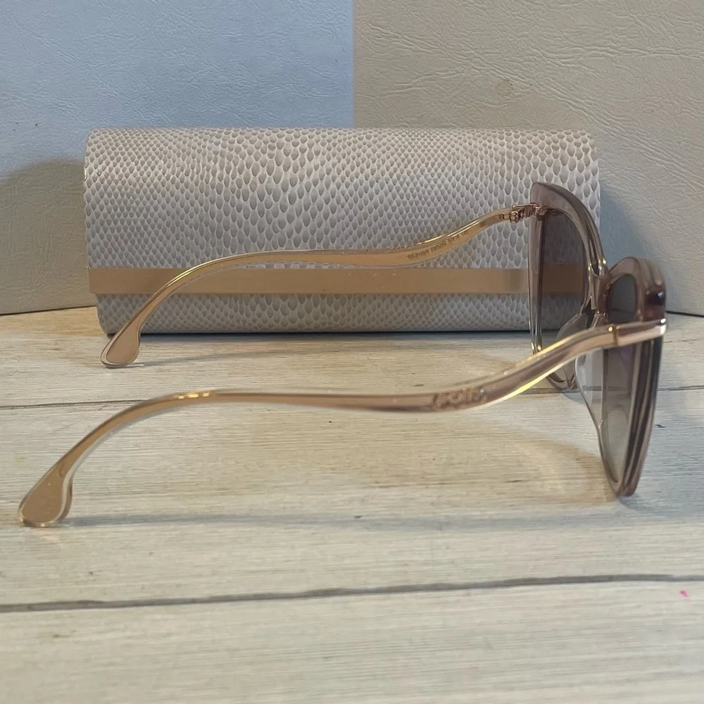 New Jimmy Choo Tan Glitter Sunglasses Full inclusion - Picture 2 of 5